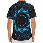 Dark Blue Kaleidoscope Print Men's Deep V-Neck Shirt