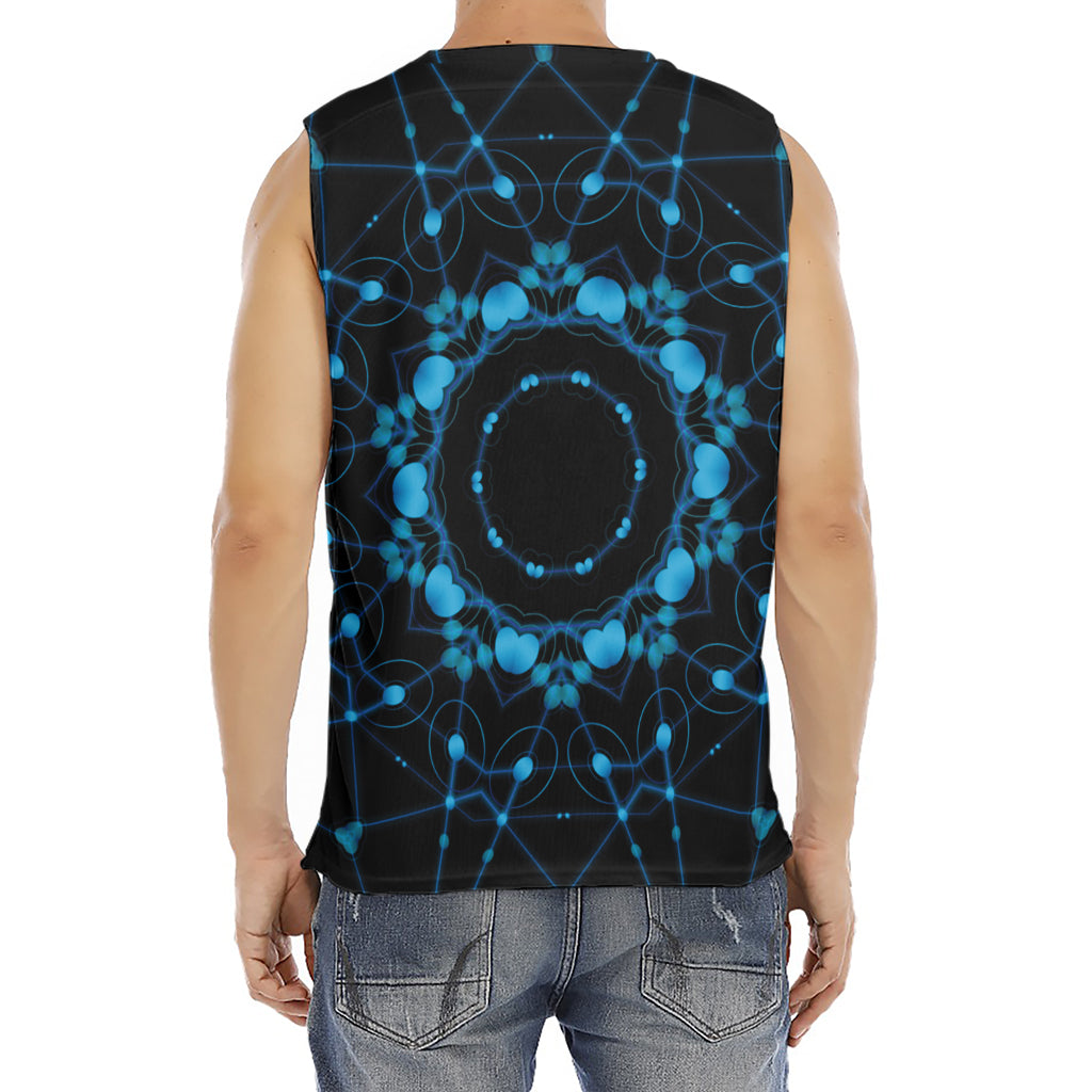 Dark Blue Kaleidoscope Print Men's Fitness Tank Top