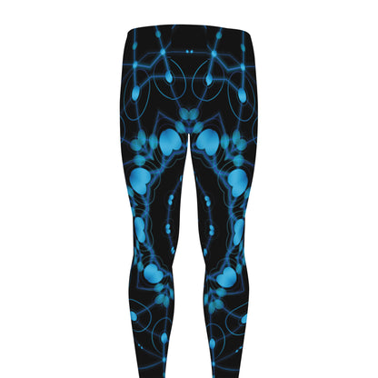 Dark Blue Kaleidoscope Print Men's leggings