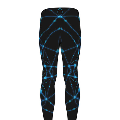 Dark Blue Kaleidoscope Print Men's leggings