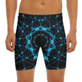 Dark Blue Kaleidoscope Print Men's Long Boxer Briefs