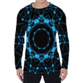 Dark Blue Kaleidoscope Print Men's Long Sleeve T-Shirt