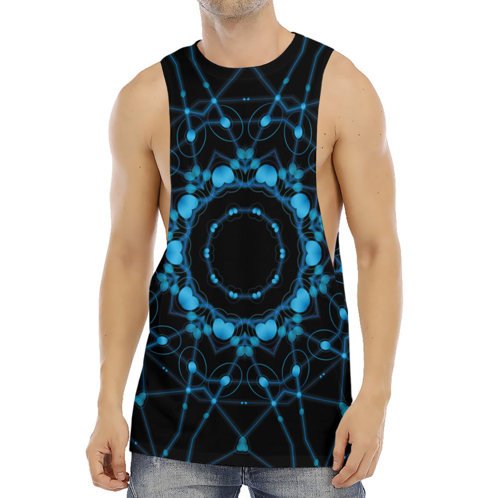 Dark Blue Kaleidoscope Print Men's Muscle Tank Top