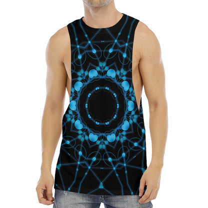 Dark Blue Kaleidoscope Print Men's Muscle Tank Top