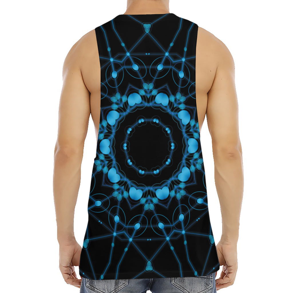 Dark Blue Kaleidoscope Print Men's Muscle Tank Top
