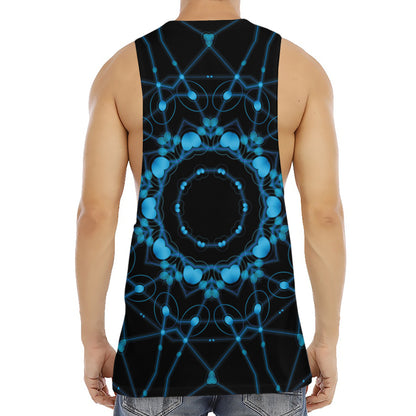 Dark Blue Kaleidoscope Print Men's Muscle Tank Top