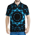 Dark Blue Kaleidoscope Print Men's Polo Shirt