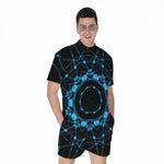 Dark Blue Kaleidoscope Print Men's Rompers