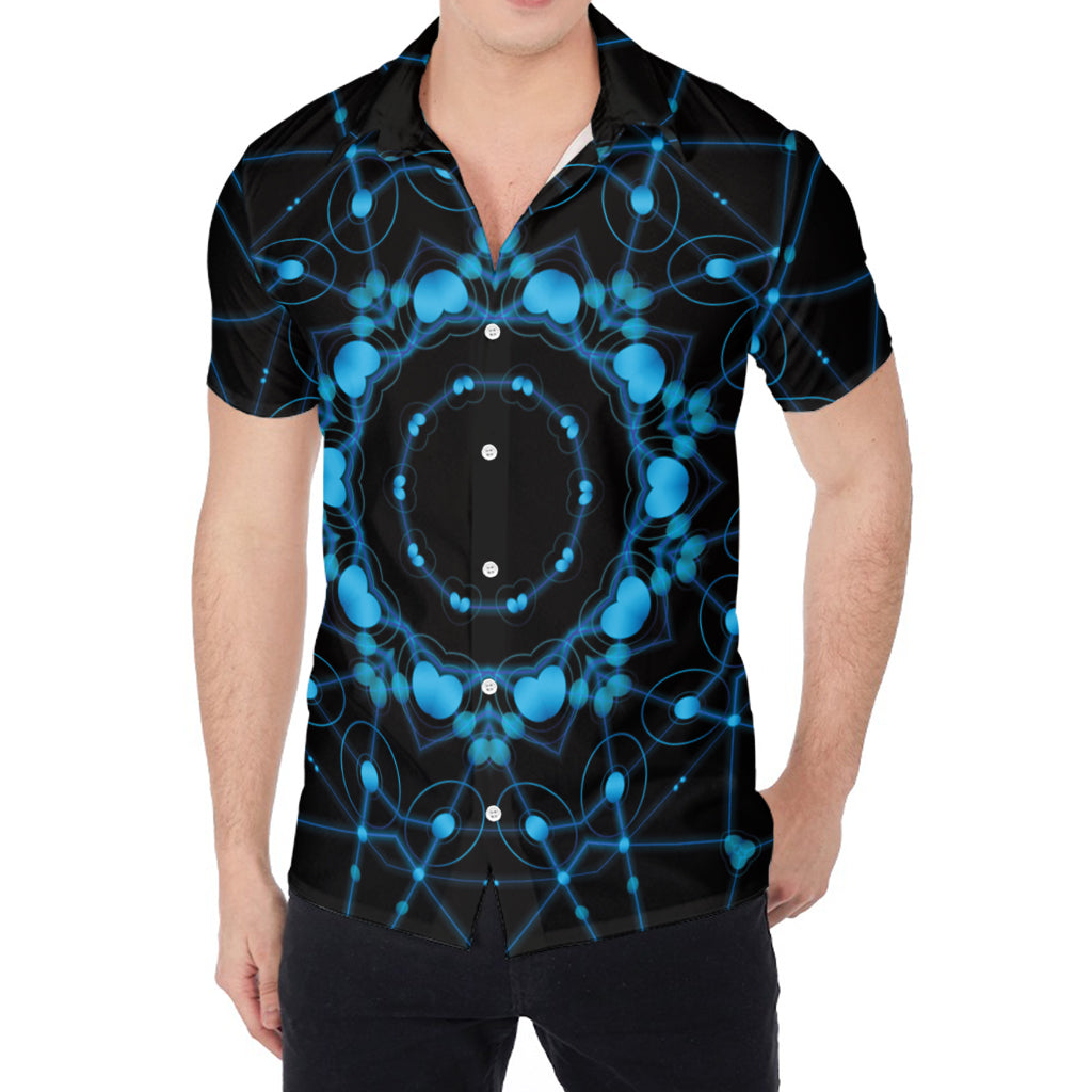 Dark Blue Kaleidoscope Print Men's Shirt