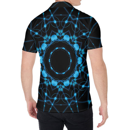 Dark Blue Kaleidoscope Print Men's Shirt