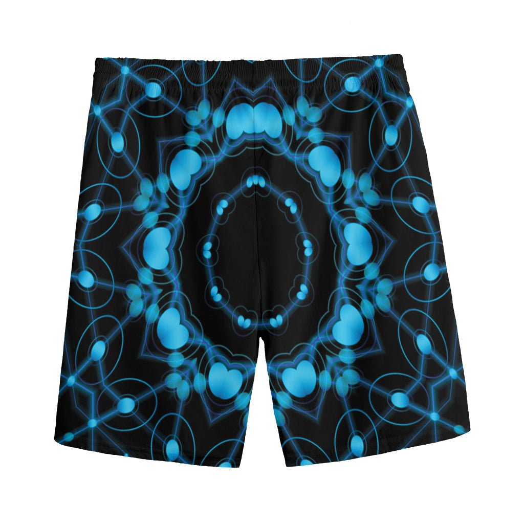 Dark Blue Kaleidoscope Print Men's Sports Shorts