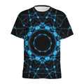 Dark Blue Kaleidoscope Print Men's Athletic T-Shirt