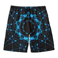 Dark Blue Kaleidoscope Print Men's Swim Trunks