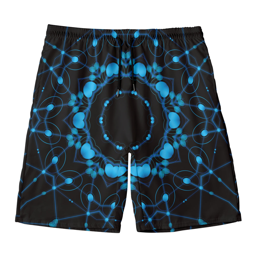 Dark Blue Kaleidoscope Print Men's Swim Trunks