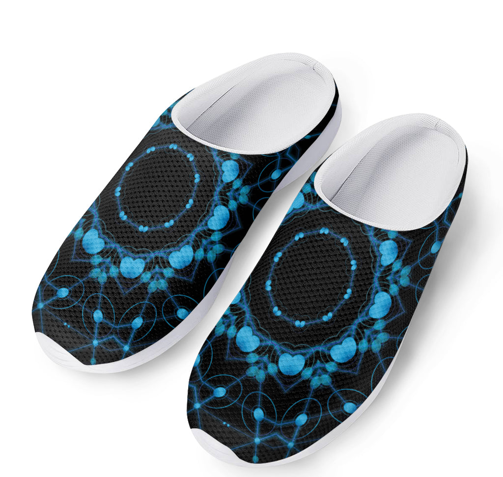 Dark Blue Kaleidoscope Print Mesh Casual Shoes