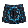 Dark Blue Kaleidoscope Print Mesh Shorts