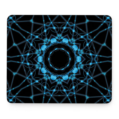 Dark Blue Kaleidoscope Print Mouse Pad