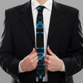 Dark Blue Kaleidoscope Print Necktie