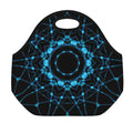 Dark Blue Kaleidoscope Print Neoprene Lunch Bag