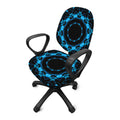 Dark Blue Kaleidoscope Print Office Chair Cover