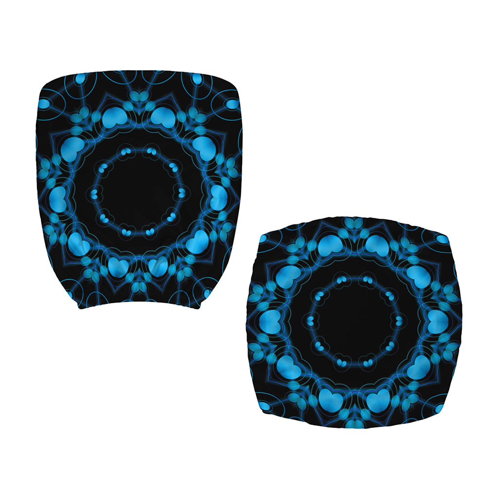 Dark Blue Kaleidoscope Print Office Chair Cover