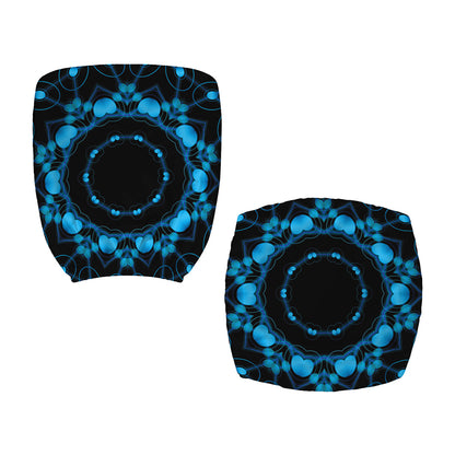 Dark Blue Kaleidoscope Print Office Chair Cover