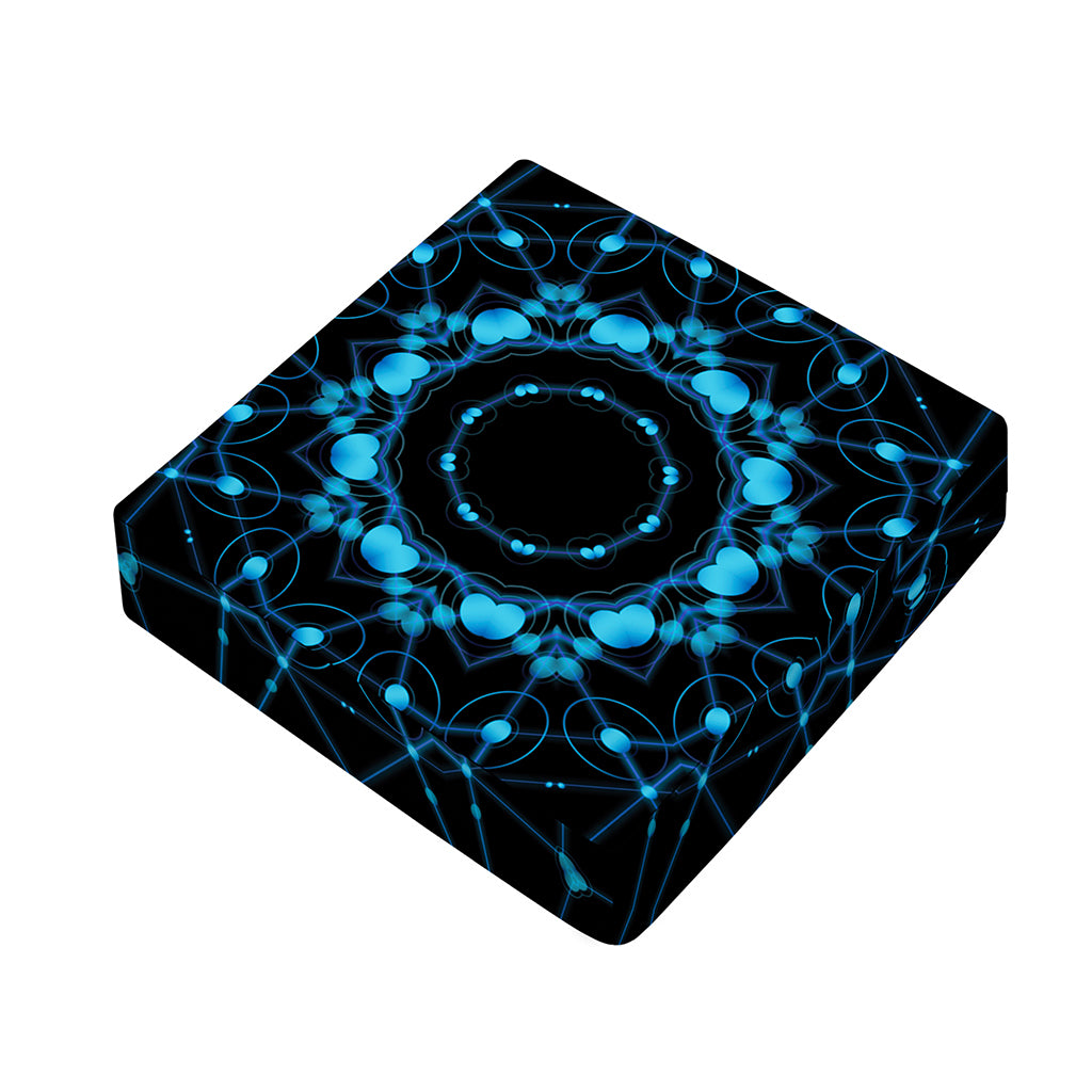 Dark Blue Kaleidoscope Print Outdoor Seat Cushion Cover