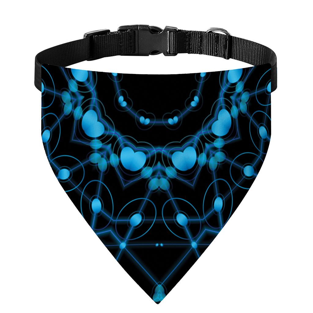 Dark Blue Kaleidoscope Print Over The Collar Dog Bandana
