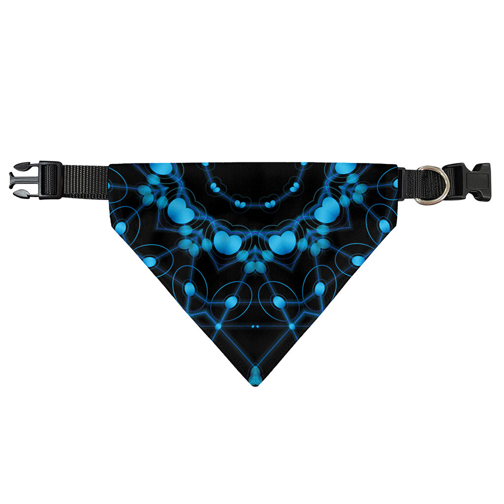 Dark Blue Kaleidoscope Print Over The Collar Dog Bandana