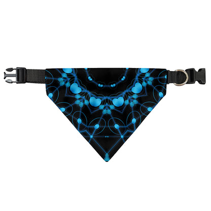 Dark Blue Kaleidoscope Print Over The Collar Dog Bandana