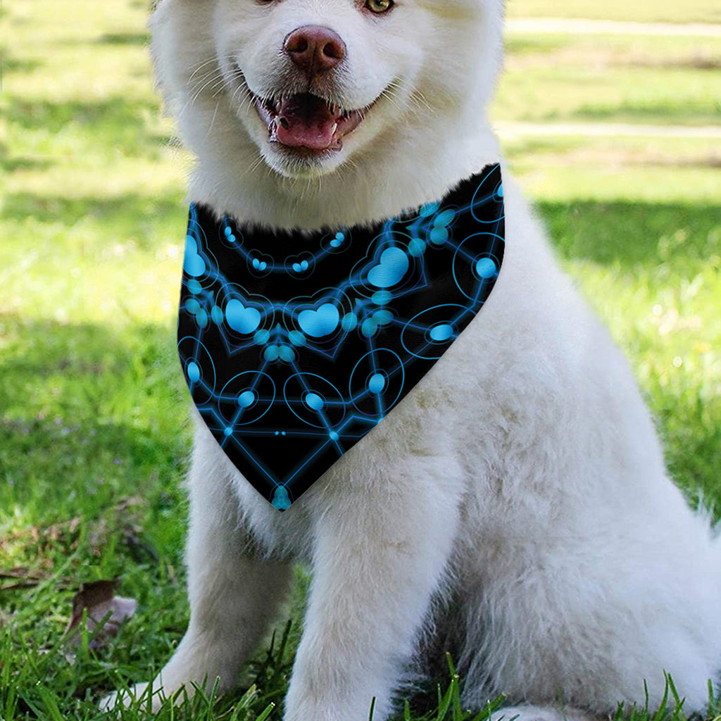 Dark Blue Kaleidoscope Print Over The Collar Dog Bandana