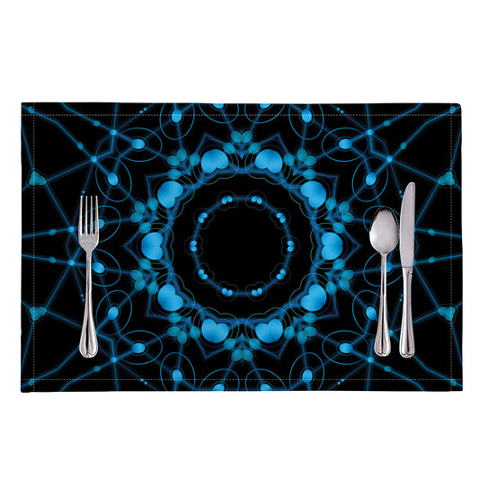 Dark Blue Kaleidoscope Print Placemat