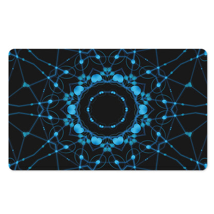 Dark Blue Kaleidoscope Print Polyester Doormat