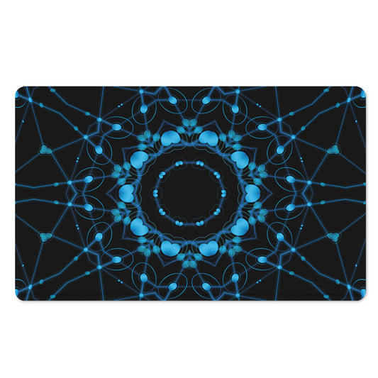 Dark Blue Kaleidoscope Print Polyester Doormat