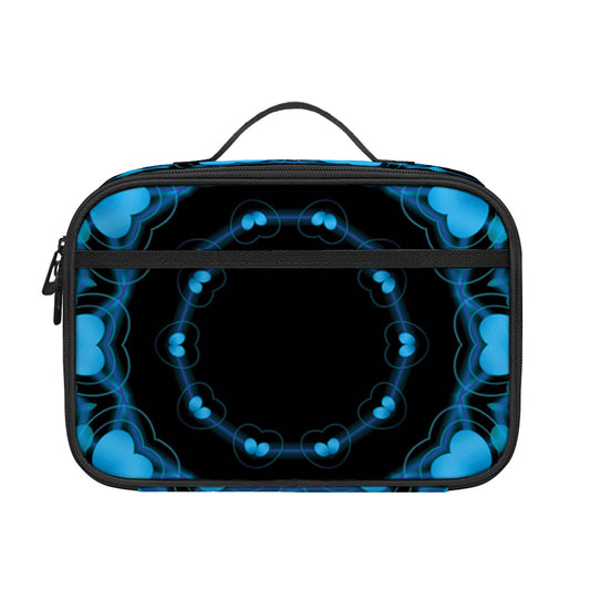 Dark Blue Kaleidoscope Print Portable Lunch Bag