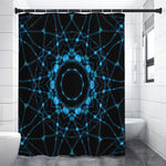 Dark Blue Kaleidoscope Print Premium Shower Curtain