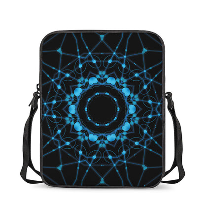 Dark Blue Kaleidoscope Print Rectangular Crossbody Bag