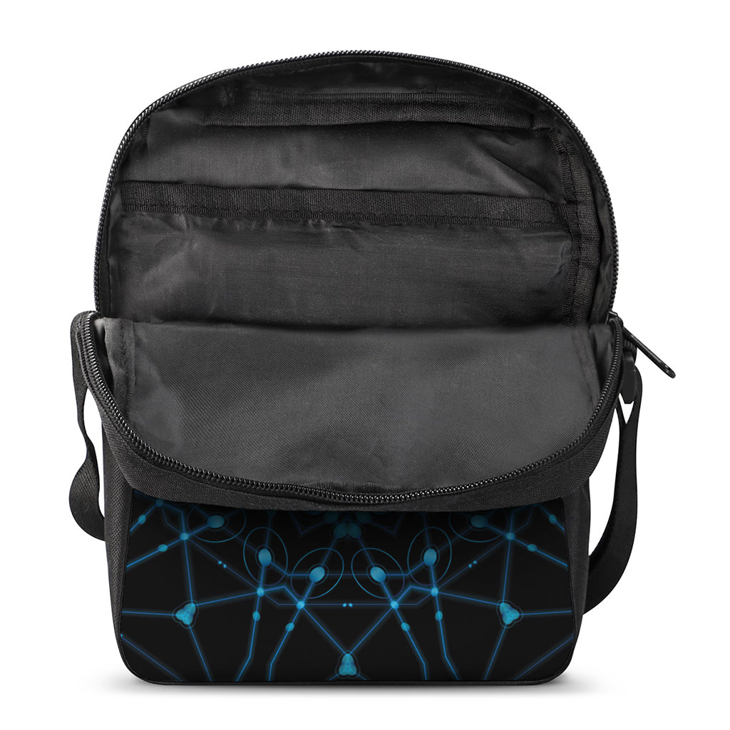 Dark Blue Kaleidoscope Print Rectangular Crossbody Bag
