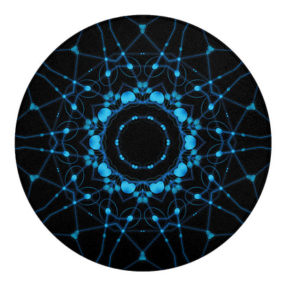 Dark Blue Kaleidoscope Print Round Blanket