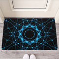Dark Blue Kaleidoscope Print Rubber Doormat