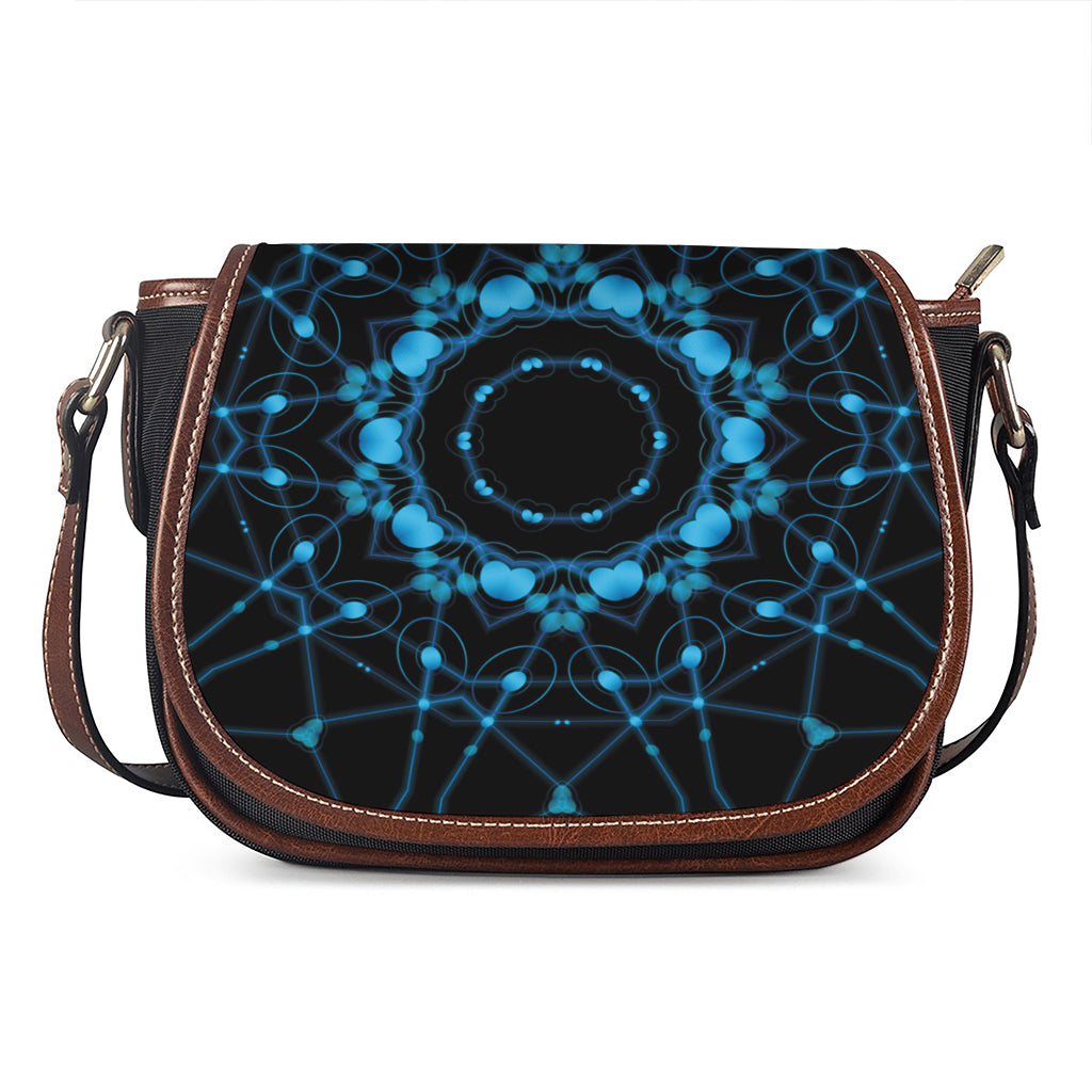Dark Blue Kaleidoscope Print Saddle Bag