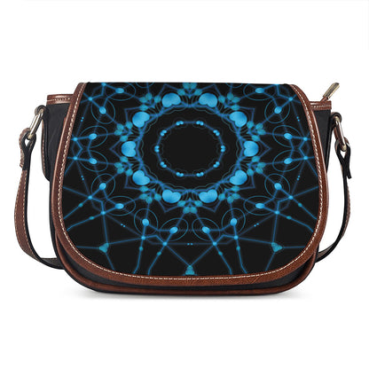 Dark Blue Kaleidoscope Print Saddle Bag