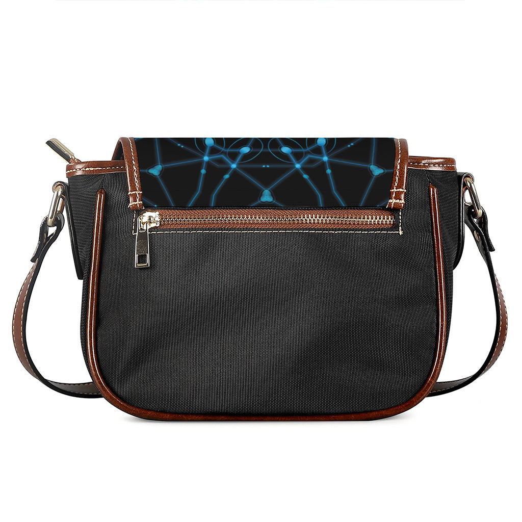 Dark Blue Kaleidoscope Print Saddle Bag
