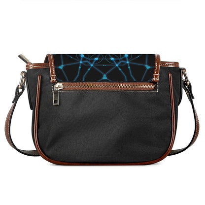 Dark Blue Kaleidoscope Print Saddle Bag