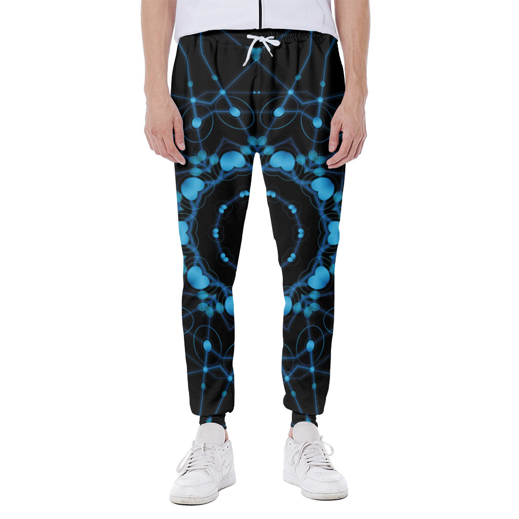 Dark Blue Kaleidoscope Print Scuba Joggers
