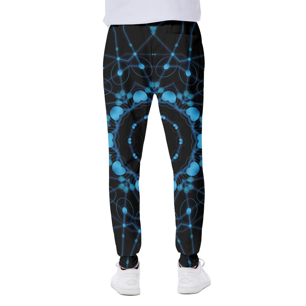 Dark Blue Kaleidoscope Print Scuba Joggers