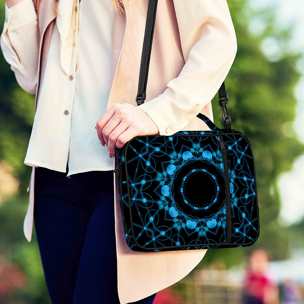 Dark Blue Kaleidoscope Print Shoulder Strap Bible Bag