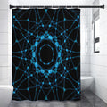 Dark Blue Kaleidoscope Print Shower Curtain