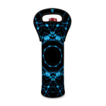 Dark Blue Kaleidoscope Print Single Neoprene Wine Tote