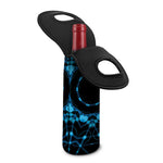 Dark Blue Kaleidoscope Print Single Neoprene Wine Tote